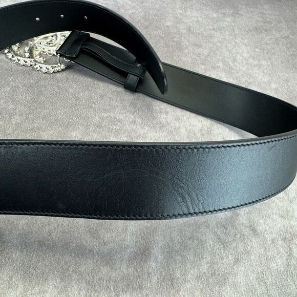Gucci Marmont Wide Double Gg Crystal Embellished Belt 582100 95/38 - Picture 9 of 11
